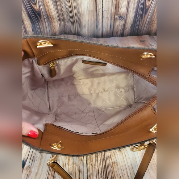 Michael Kors | Brown Jet Set Travel Large Chain-Strap Tote - Picture 7 of 10